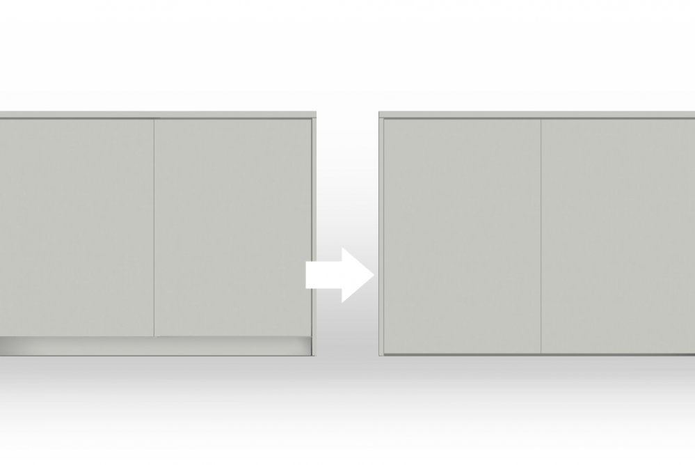Frontverlenging voor onderkastdeur Frontverlenging voor onderkastdeur