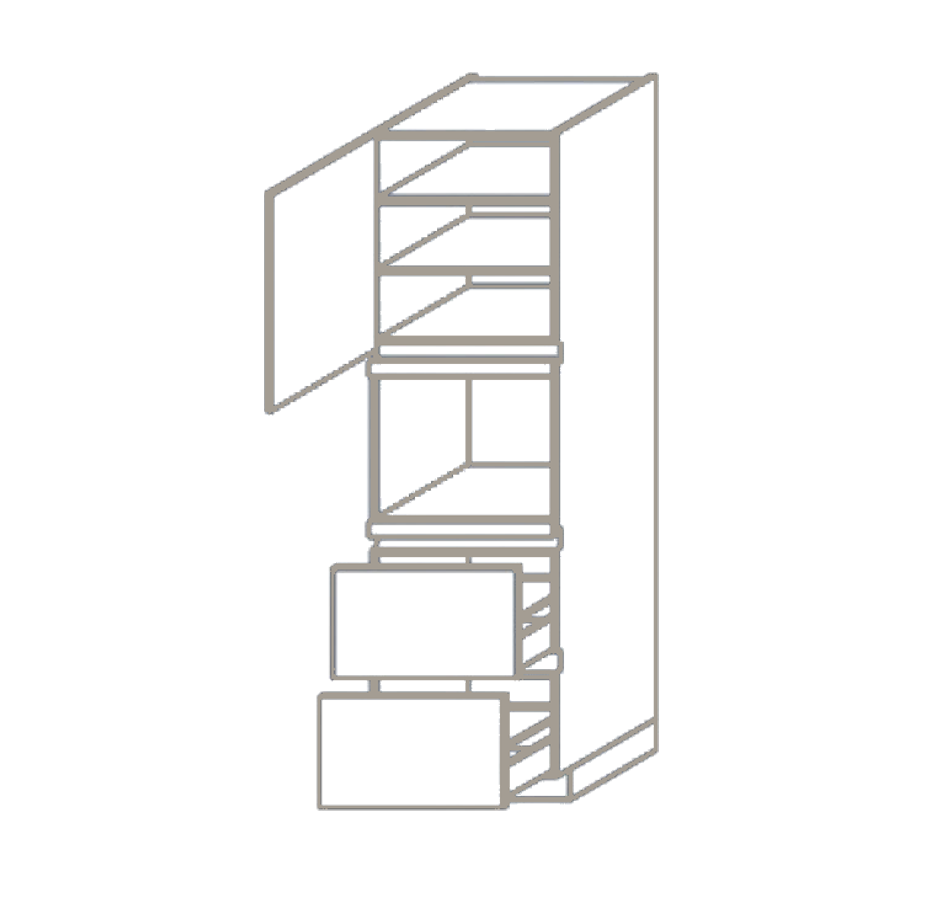 greeploze%202078mm%20hoge%20apparatenkast%20voor%20combi%20met%202%20laden%20en%20deur%20links