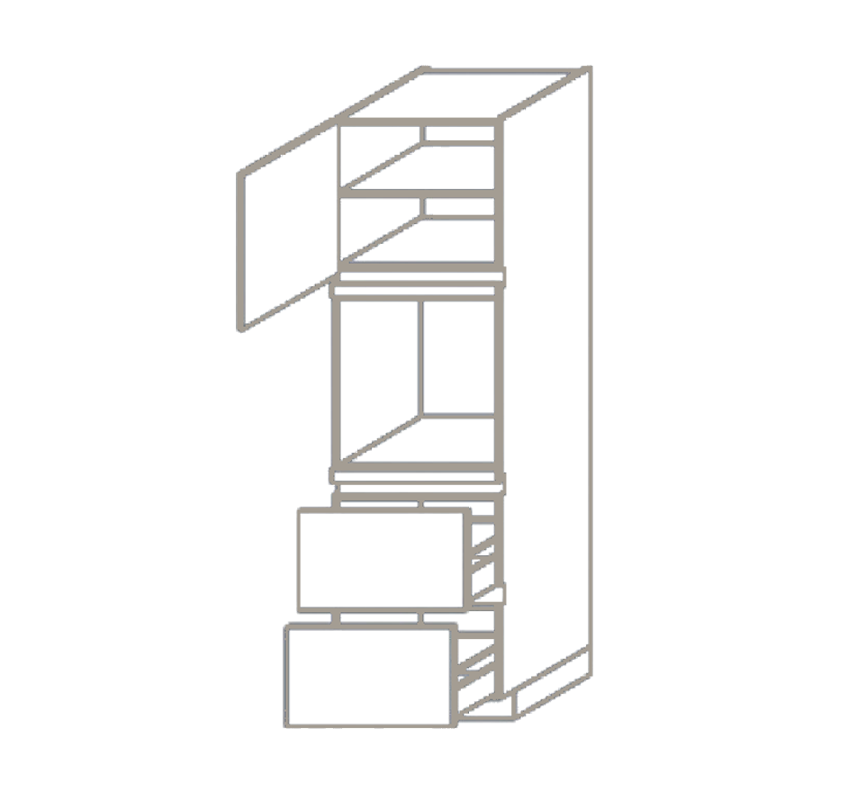 greeploze%202078mm%20hoge%20apparatenkast%20voor%20oven%20met%202%20laden%20en%20deur%20links