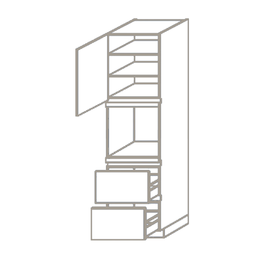 greeploze%202208mm%20hoge%20apparatenkast%20voor%20oven%20met%202%20laden%20en%20met%20deur%20links
