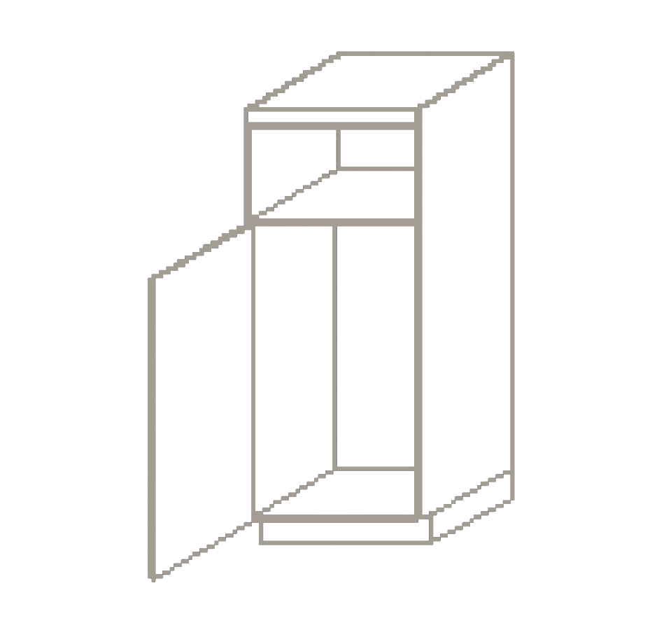 verticaal%20greeploze%201430mm%20hoge%20apparatenkast%20voor%20magnetron%20en%20koelkast%20links